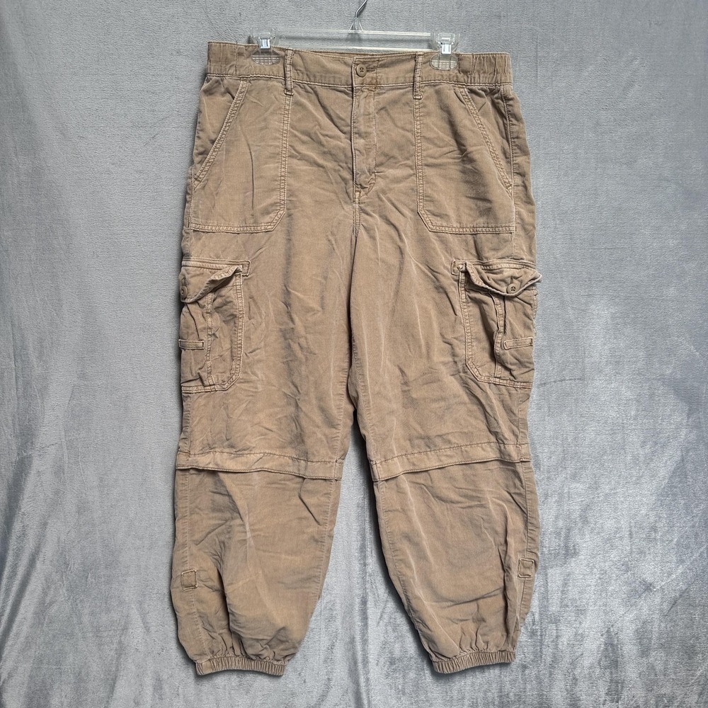 American Eagle Outfitters Pants Womens 14 Beige Baggy Cargo‎ Corduroy Jogger